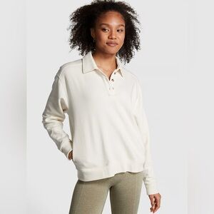 Victoria Secret PINK EVERYDAY FLEECE POLO SWEATSHIRT